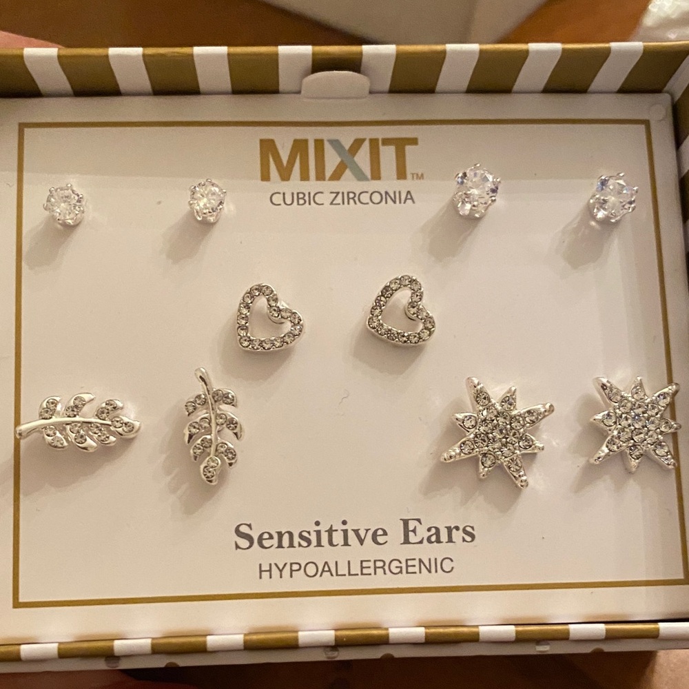 SOLD - Mixit Silver Cubic Zirconia Earring Collection